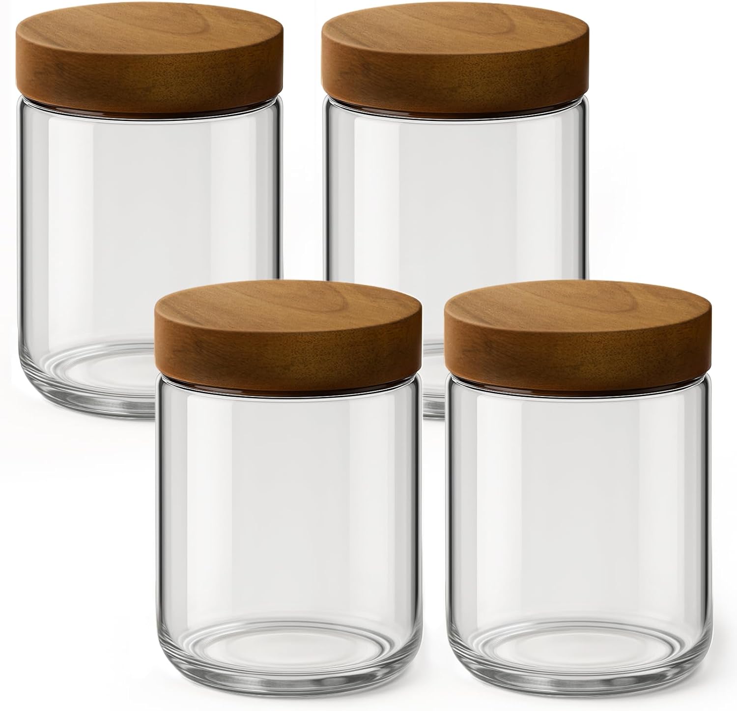 Meal Prep Glass Containers With Lids - 16온스 4개입 오버나이트 오트밀 용기(뚜껑 포함),