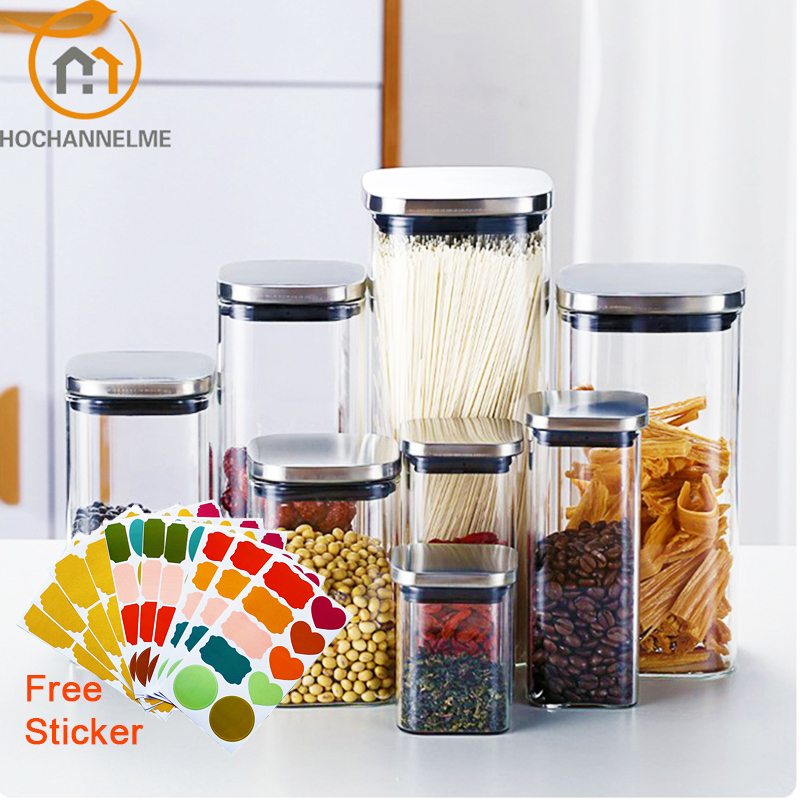 Meal Prep Glass Containers With Lids - 뚜껑이 달린 밀폐 유리 항아리 커피