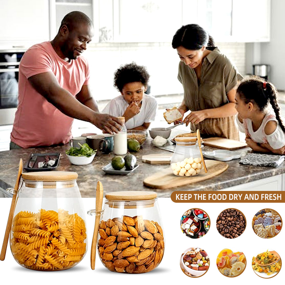 숟가락과 뚜껑이 있는 34온스 밀봉 유리병 투명 양념병 - Meal Prep Glass Containers With Lids 리뷰 및 가격