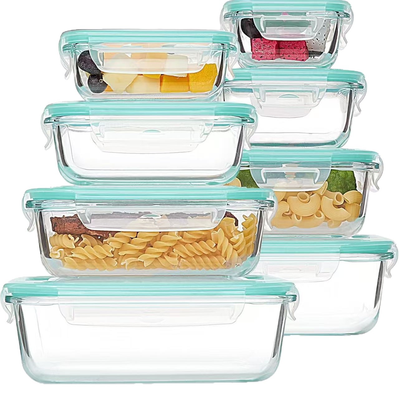 8피스 유리 도시락 및 보관 세트, 뚜껑이 있는 붕규산 - Meal Prep Glass Containers With Lids 리뷰 및 가격