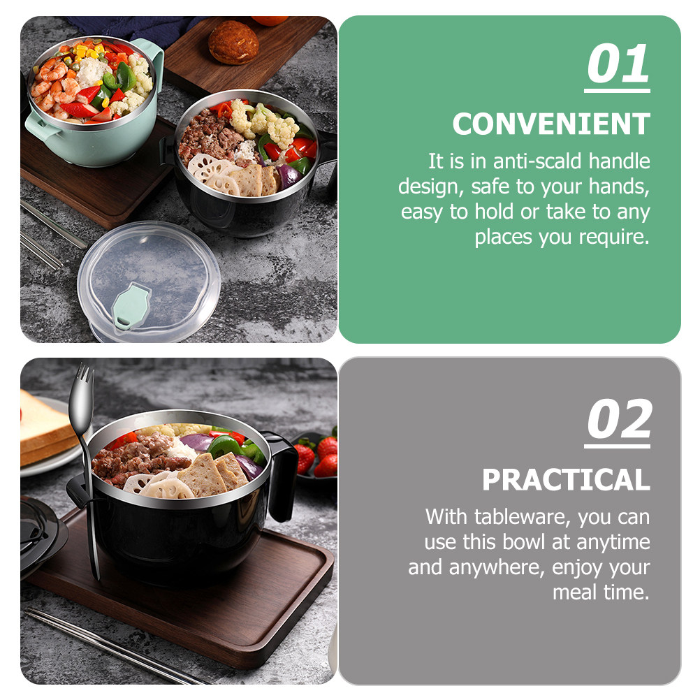 스테인리스 스틸 수프 볼 1세트 1200ml 뚜껑 있는 - Meal Prep Noodles 리뷰 및 가격