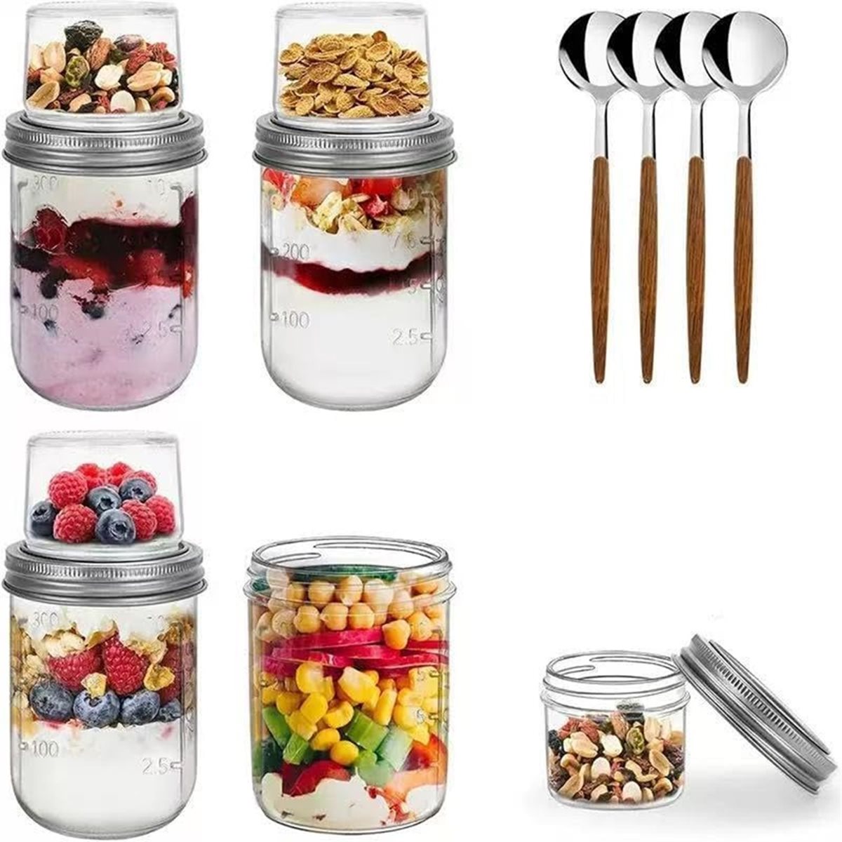 BAAE 오버나이트 오트 컨테이너(뚜껑 포함), 건식  - Meal Prep Glass Containers With Lids 리뷰 및 가격
