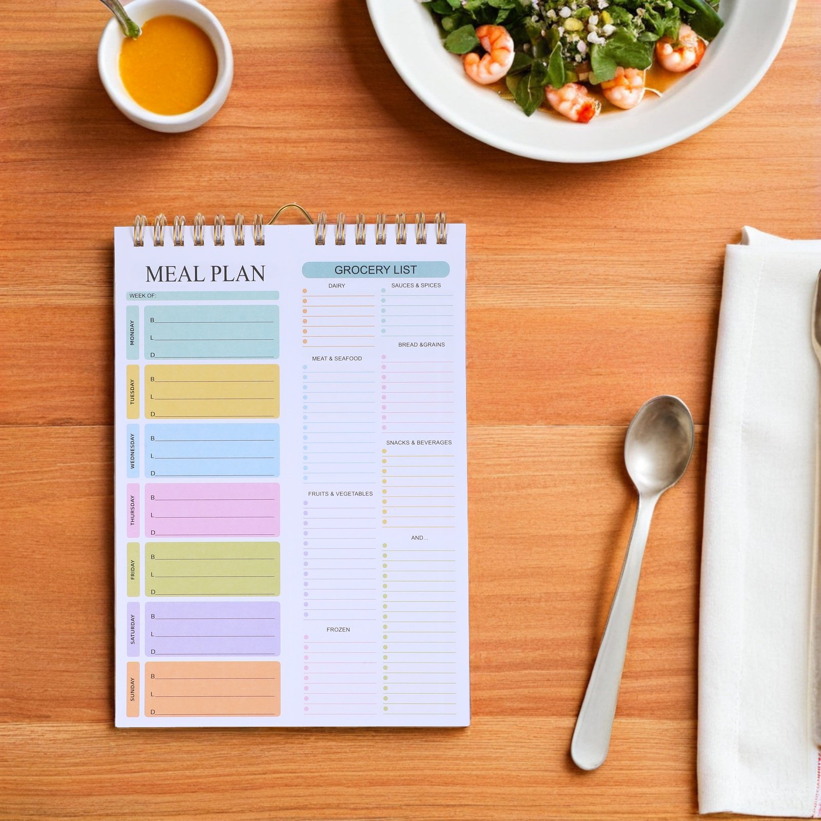 52매 식사 플래너 노트 A5 스프링 제본 주간 날짜  - Meal Prep Menu 리뷰 및 가격