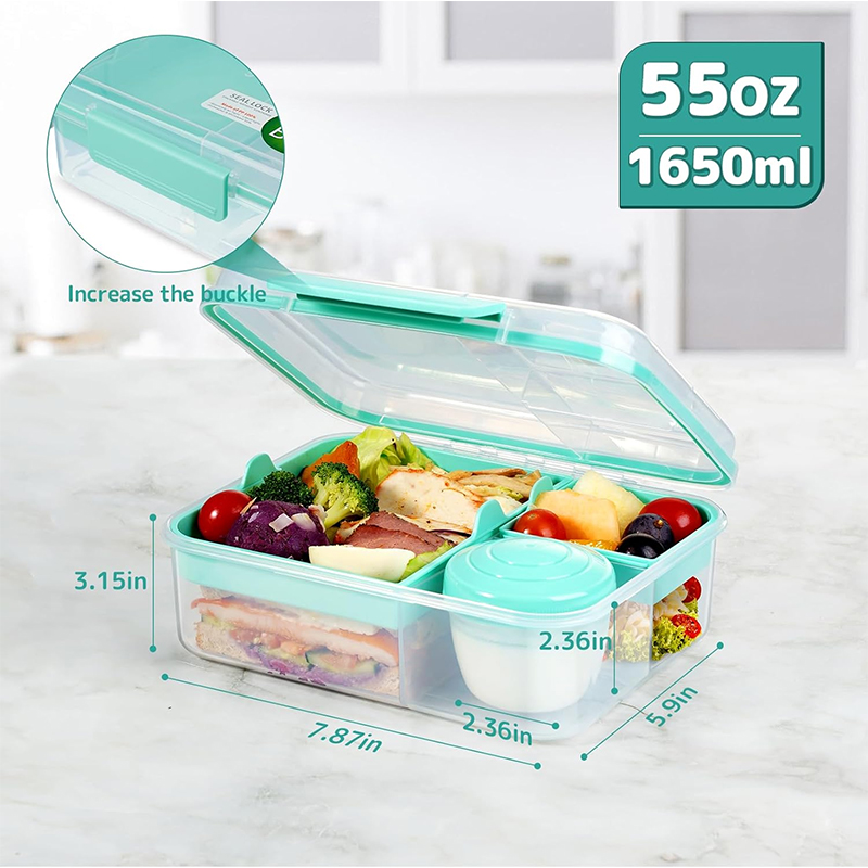 4칸 누수 방지 도시락통, 분리형 트레이 포함, BPA - Meal Prep Menu 리뷰 및 가격