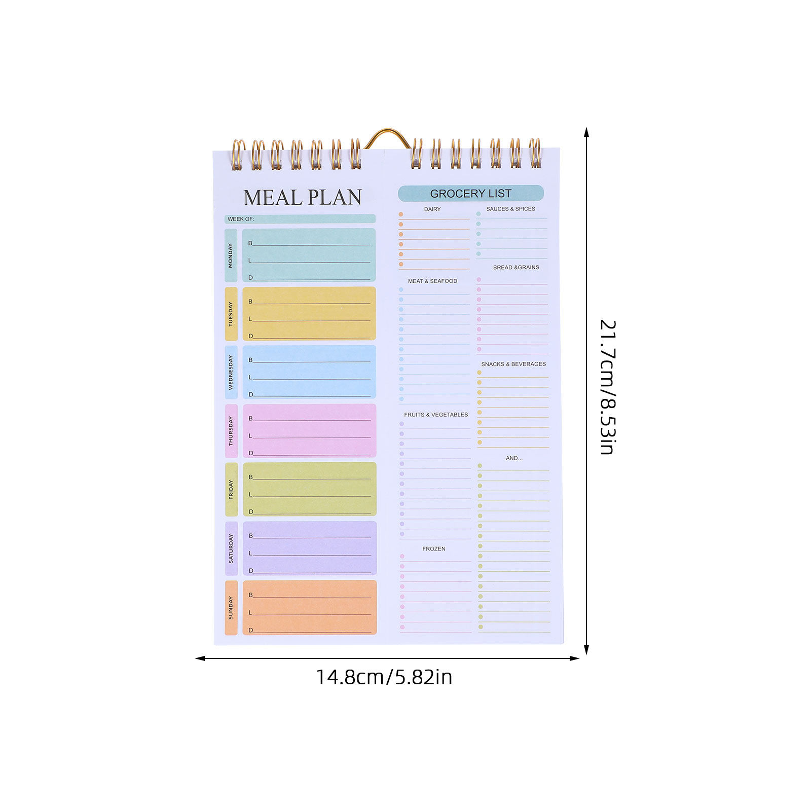 52매 주간 식단 플래너 노트 스프링 제본 A5 날짜  - Meal Prep Menu 리뷰 및 가격