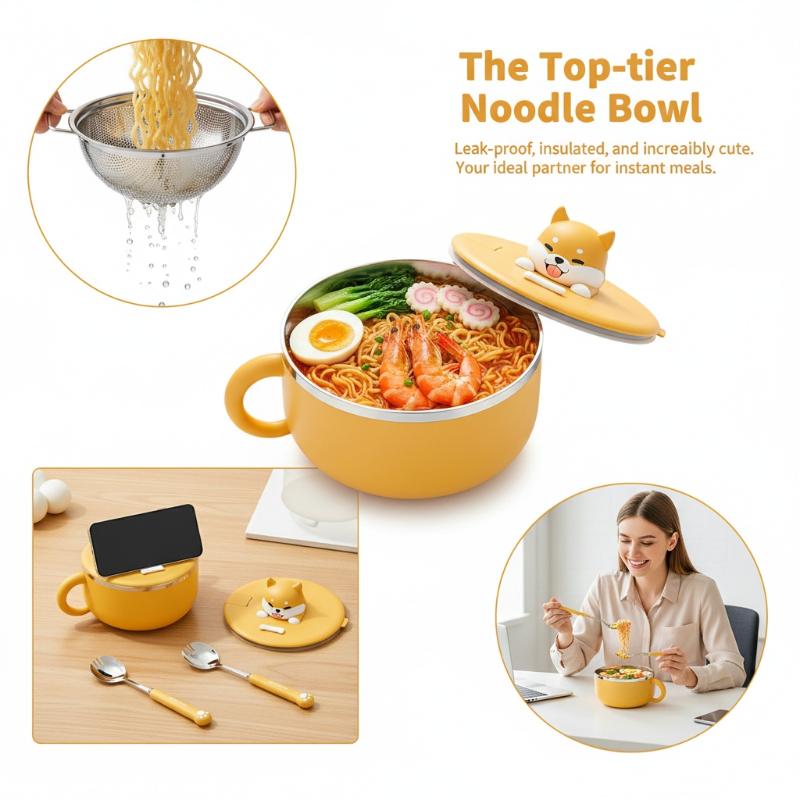 스테인리스 스틸 즉석 라면 용기(뚜껑 포함) 1000m - Meal Prep Noodles 리뷰 및 가격