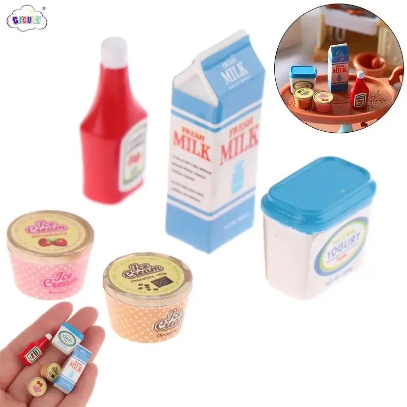5개/세트 1:12 인형집 토마토 소스 아이스 요거트  - Meal Prep Yogurt 리뷰 및 가격